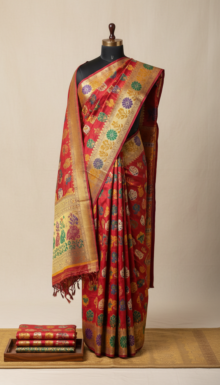 Kanchipuram pattu silk with gold zari
