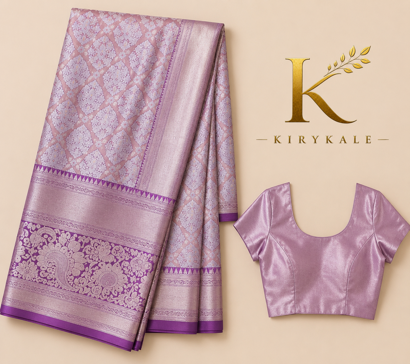 Premium Dharmavaram Silk Saree – Lavender Pink with Rich Zari Border