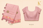 Premium Organza Silk Saree with Real Stone Work – Baby Pink Designer Saree