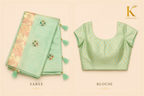 Premium Organza Silk Saree with Real Stone Work – Mint Green Designer Saree