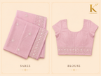 Premium Designer Catalog Work Saree – Baby Pink Embroidered Party Wear Saree
