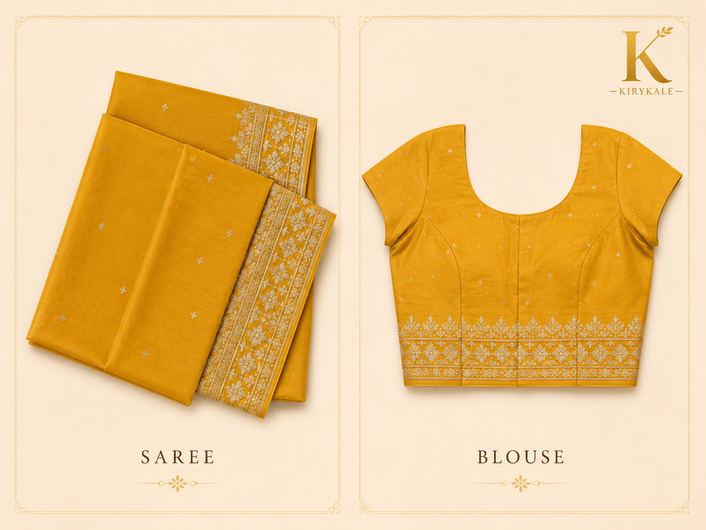 Premium Designer Catalog Work Saree – Mustard Yellow Party Wear Saree