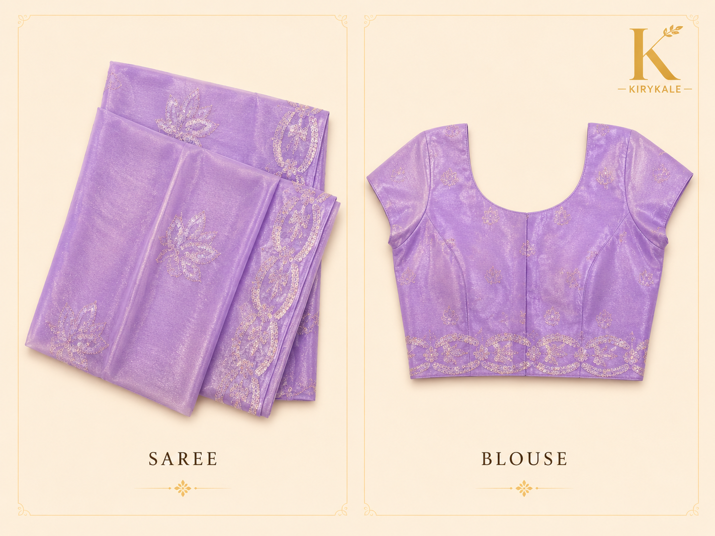 Premium Designer Catalog Work Saree – Lavender Purple Party Wear Saree