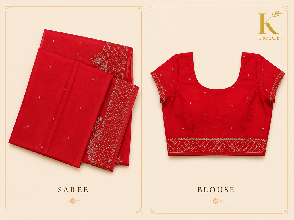 Premium Designer Catalog Work Saree – Ruby Red Party Wear Saree