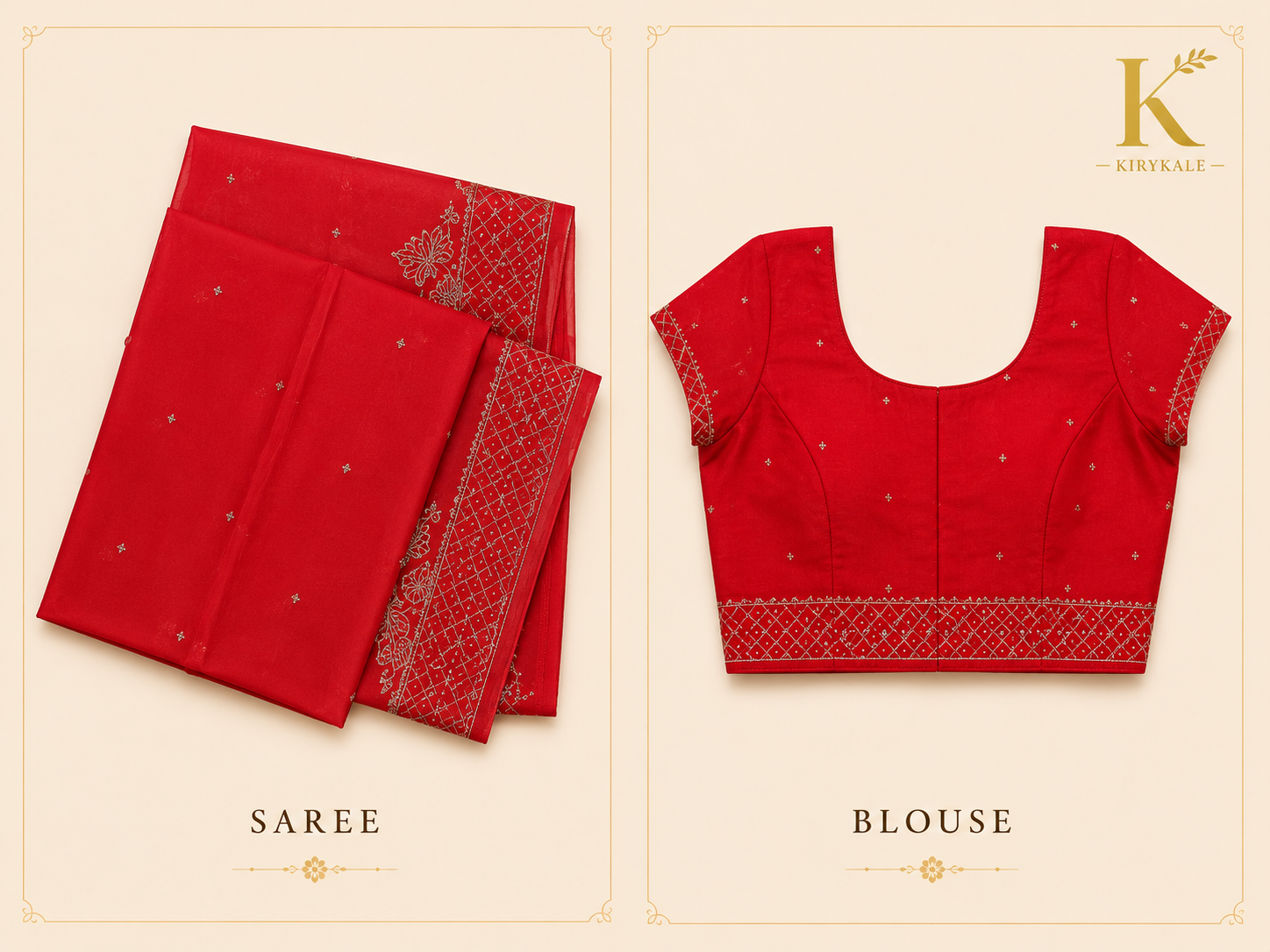 Premium Designer Catalog Work Saree – Ruby Red Party Wear Saree