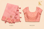 Premium Organza Silk Saree with Real Stone Work – Blush Pink Designer Saree