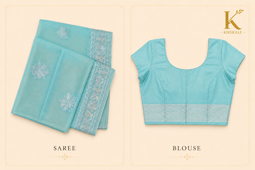 Premium Designer Catalog Work Saree – Sky Blue Party Wear Saree with Designer Embroidery