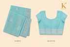 Premium Designer Catalog Work Saree – Sky Blue Party Wear Saree with Designer Embroidery