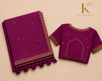 Premium Devipadu Real Stone Work Saree – Royal Purple with Full Stone Work Designer Blouse
