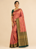 Premium Meenakari  Kanchi Pattu Saree - Royal Pink Meenakari Floral Zari Weaving