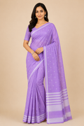 Premium Venkatagiri Handloom Lavender Polka Dot Cotton Saree