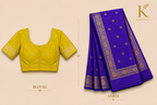 Premium Pure Mushroom Georgette Jacquard Saree – Royal Purple with Rich Gold Zari Border