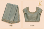 Premium Designer Catalog Work Saree – Sage Green Party Wear Saree