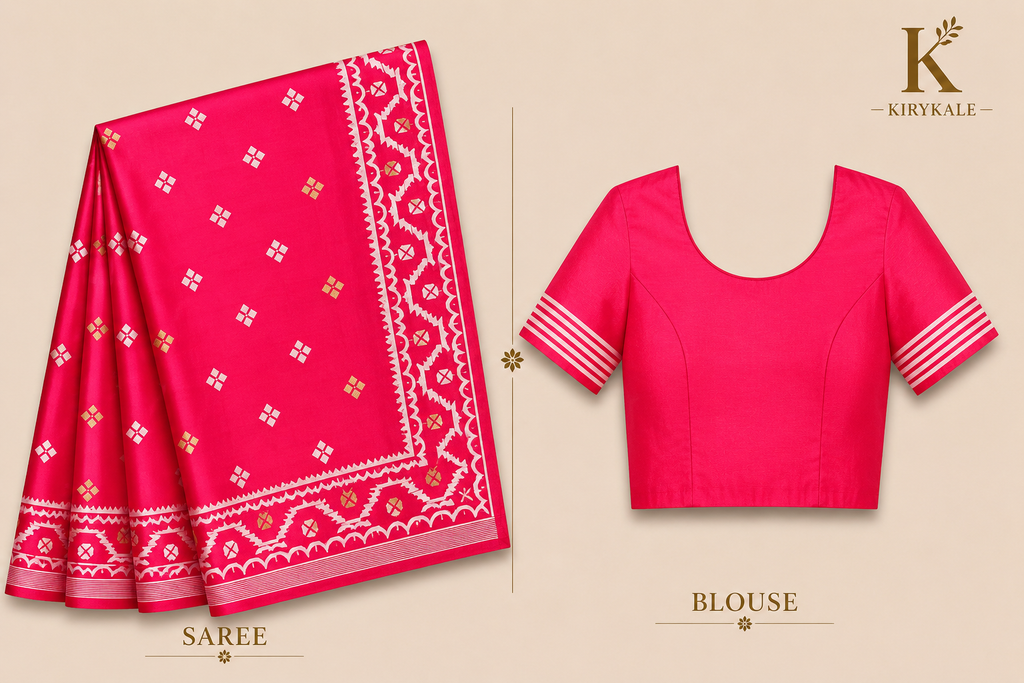Premium Arani Pattu Silk Saree – Rani Pink with Traditional Woven Border