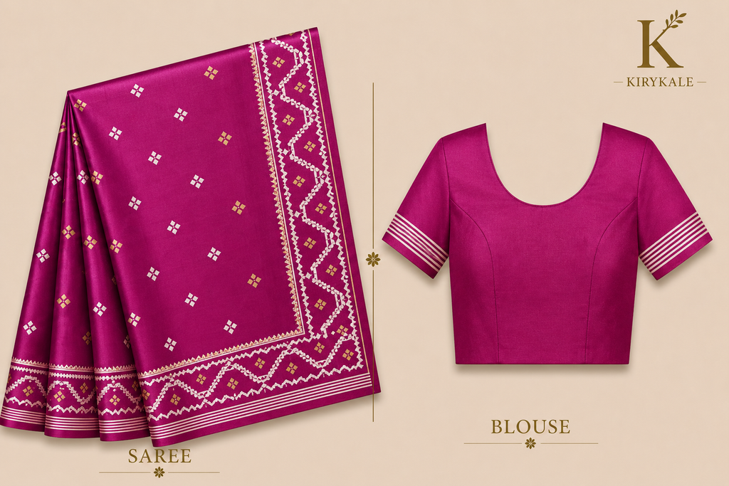 Premium Arani Pattu Silk Saree – Magenta Pink with Traditional Woven Border