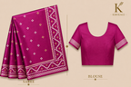 Premium Arani Pattu Silk Saree – Magenta Pink with Traditional Woven Border