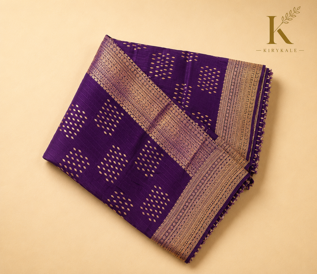 Premium Purple Chiniya Georgette Pattu Saree – Gold Butta Weaving with Rich Zari Border & Matching Blouse